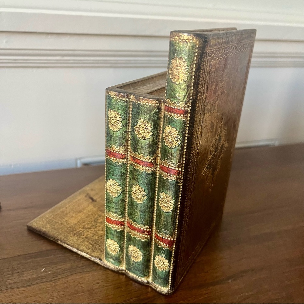 Pair of Gold Gilt Wooden Florentine Bookends, Made in Italy - Picture 10 of 14